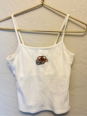 Disney Cruise Line Tank Top Embroidered Logo White Y2K Medium